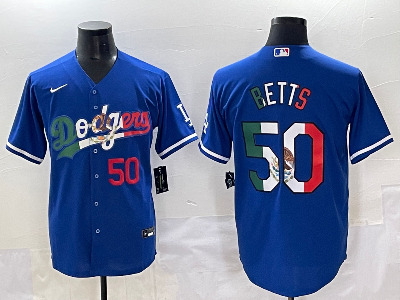 Men 2025 Los Angeles Dodgers #50 Betts Blue Nike 2025 MLB All Star Jersey style 003
